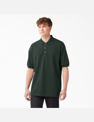 Dickies Adult Size Pique Kurzes Sleeve Polo Hemd Grün | 152UHKFIW