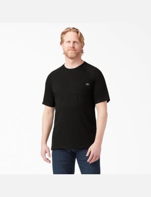 Dickies Cooling Kurzes Sleeve Oberteile Schwarz | 526DZQWMC