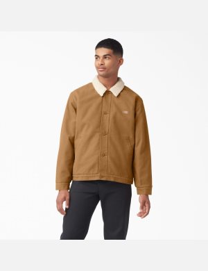 Dickies Duck Canvas High Pile Fleecejacken Braun | 839CAMJSN