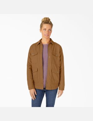 Dickies Duck High Pile Fleece Gefütterte Chore Mäntel Braun | 782AGYNWR