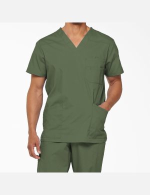 Dickies EDS Signature V-Neck Oberteile Olivgrün Grün | 568CTSRBM