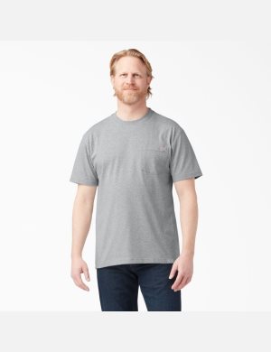 Dickies Kurzes Sleeve Heavyweight Crew Neck T-shirts Grau | 926NZIFCP