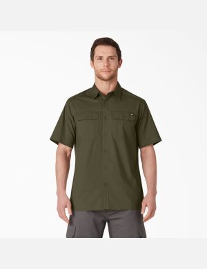 Dickies Kurzes Sleeve Ripstop Arbeitshemden Grün | 128NZWXVG