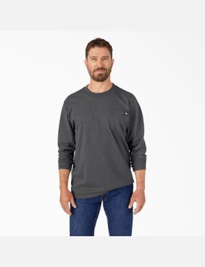 Dickies Long Sleeve Heathered Heavyweight Crew Neck Oberteile Grau | 542BTXHFM