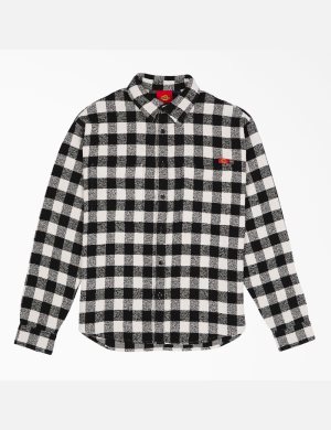Dickies Opening Ceremony Tweed Hemd Schwarz Weiß | 481LTKRNP