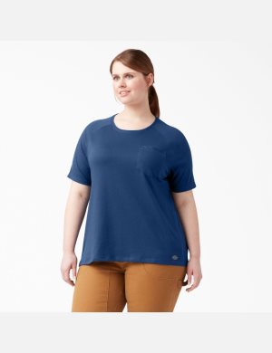 Dickies Plus Cooling Kurzes Sleeve T-shirts Navy | 218JGCHVS
