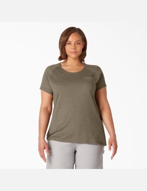 Dickies Plus Cooling Kurzes Sleeve T-shirts Grün | 547LTZCOP