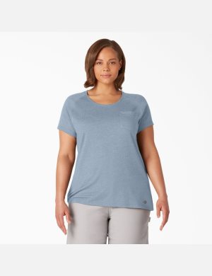 Dickies Plus Cooling Kurzes Sleeve T-shirts Blau | 587CYWUSF