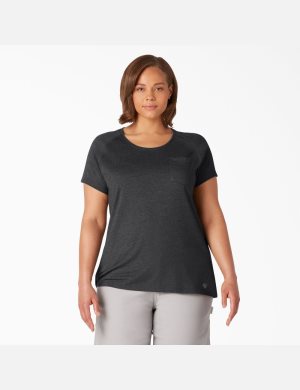 Dickies Plus Cooling Kurzes Sleeve T-shirts Schwarz | 641SLFJQB