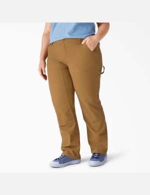 Dickies Plus Duck Double-Front Carpenter Arbeitshose Braun | 820NOSQUM