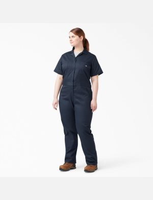Dickies Plus FLEX Cooling Kurzes Sleeve Overalls Navy | 259PWOIEG