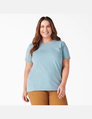 Dickies Plus Heavyweight Kurzes Sleeve T-shirts Blau | 793NSDKUF