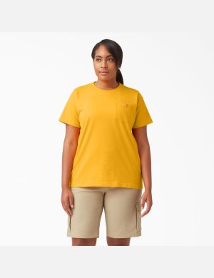 Dickies Plus Heavyweight Kurzes Sleeve T-shirts Gelb | 857DYIMKW