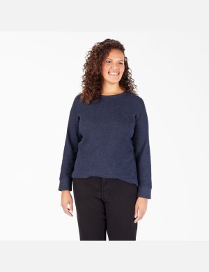 Dickies Plus Thermal Shirt Oberteile Navy | 513NMTADE