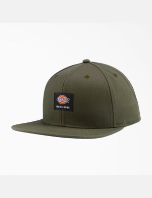 Dickies Skateboarding Flache Bill Hüte Olivgrün Grün | 629ESBWMH