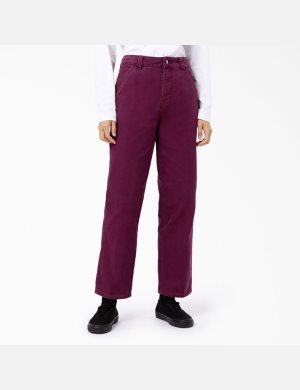 Dickies Stonewashed Duck Utility Freizeithosen Lila Bordeaux | 205NZUTOP